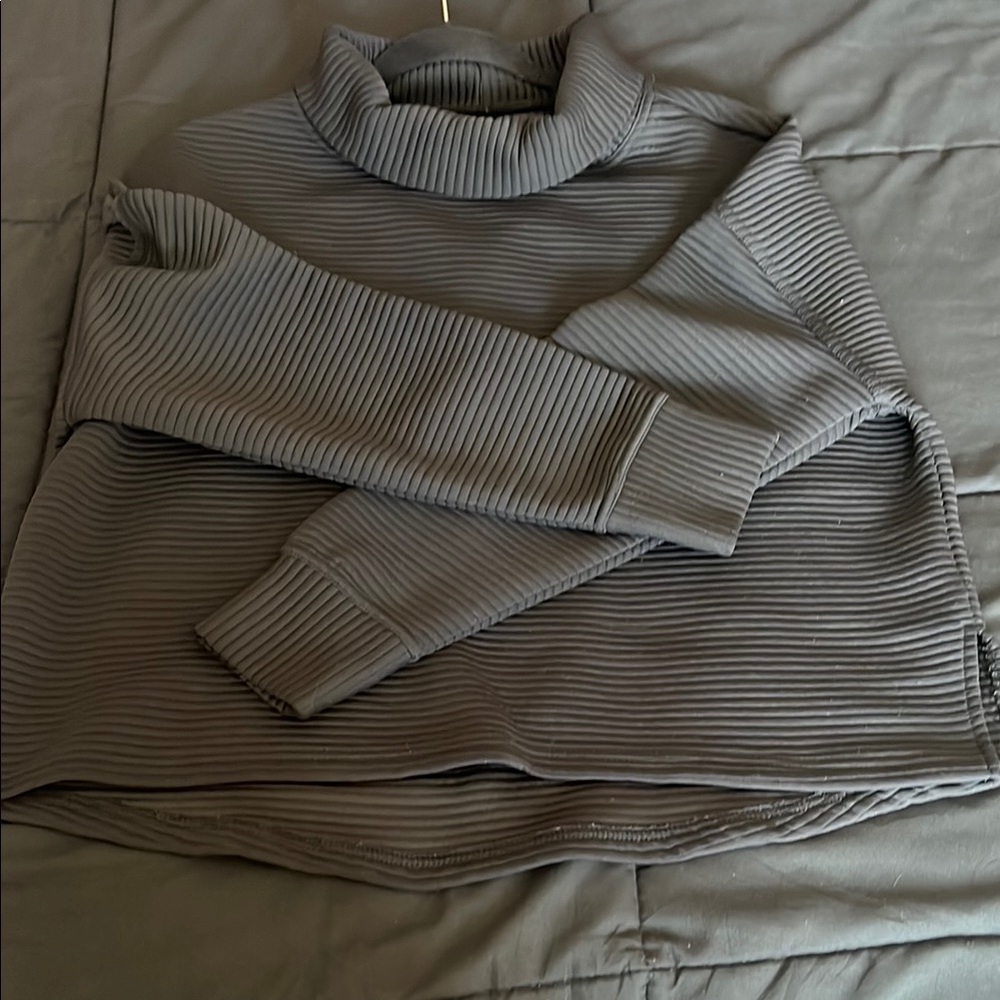 Black Ribbed Turtleneck Sweater